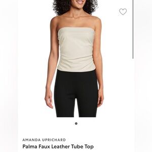 Amanda Uprichard Palma Faux Leather Tube Top. Size Medium.